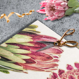 Botanisches Pink Protea Floral Gefallen Verpackung Seidenpapier