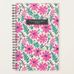 Botanisches Pink-Wasser Planer<br><div class="desc">Aquarellfarbene inspirierte Muster mit Abbildungen von rosa Gänse und botanischer Vegetation.</div>