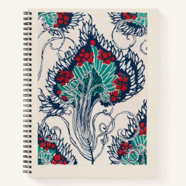 Botanisches Pochoir-Muster im Jugendstil Notizbuch