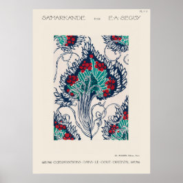 Botanisches Pochoir-Muster im Jugendstil Poster