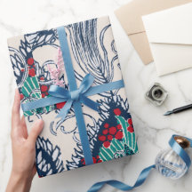 Botanisches Pochoir-Muster orientalisch Samarkande