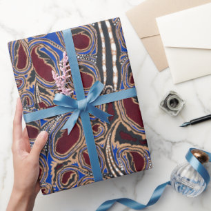 Botanisches Pochoir-Muster orientalisch Samarkande Geschenkpapier