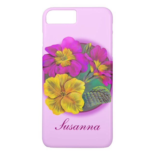 Botanisches Primula-Kunsthandwerk Case-Mate iPhone Hülle (Rückseite)