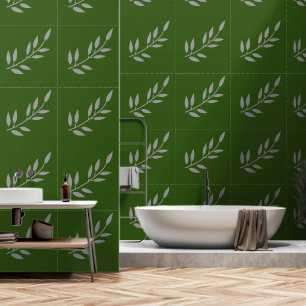 Botanisches Printleaf Muster Forest Green Elegant Tapete