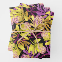 Botanisches Protea-Umschlagpapier für wild lebende
