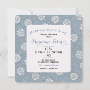 Botanisches Retro-Blau William Morris Baby Shower
