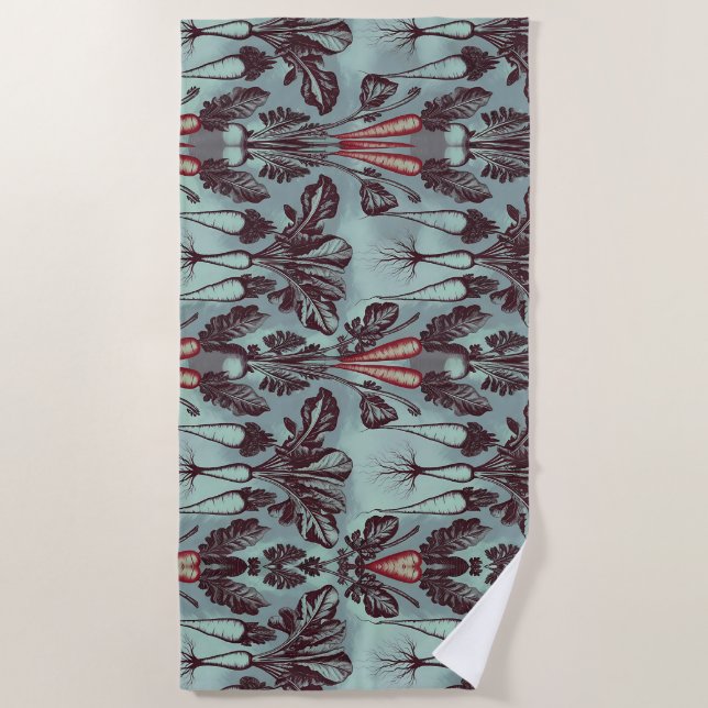 Botanisches Root Vegetables Fleece Blanket - Karot Strandtuch (Vorderseite)