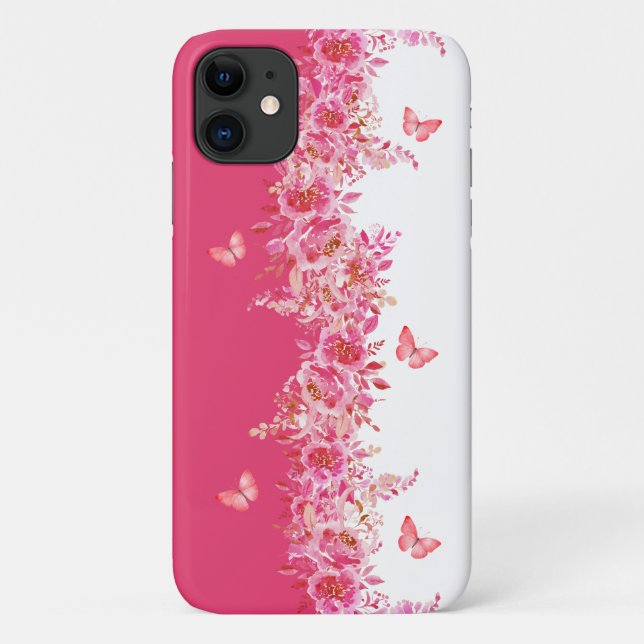 Botanisches rosa Handyhülle Case-Mate iPhone Hülle (Rückseite)