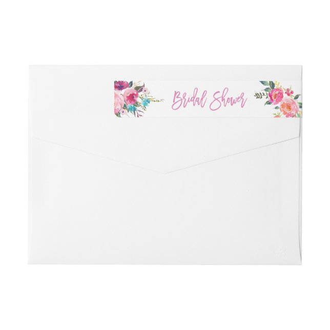 Botanisches rosa Lila florales Brautparty (Rückseite)