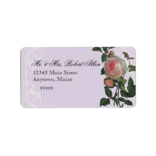 Botanisches Rosa, Lilac - Rücksendeadressen-Aufkle Adressaufkleber