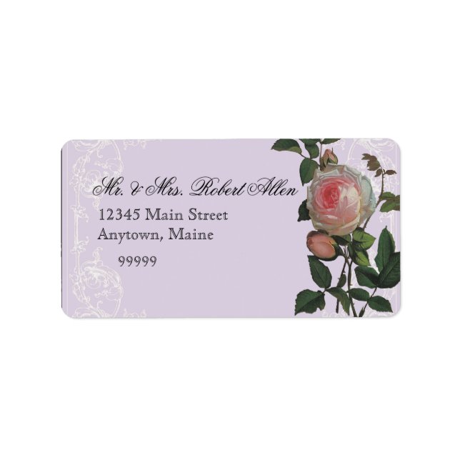 Botanisches Rosa, Lilac - Rücksendeadressen-Aufkle Adressaufkleber (Vorne)