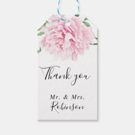Botanisches Rosa Pink Peony Hochzeit Geschenkanhänger