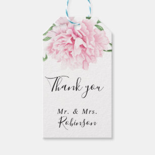 Botanisches Rosa Pink Peony Hochzeit Geschenkanhänger