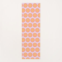 Botanisches Rosa und Gelbe Blume Yogamatte
