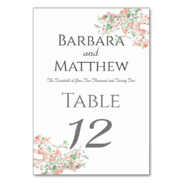 Botanisches Rosa und grünes Boho Tischnummer