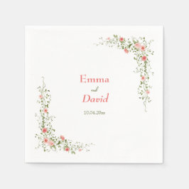 Botanisches Rosengarten Rustikales Hochzeitspapier Serviette