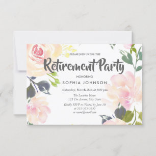 Botanisches Rosenruhestand Party laden Einladung