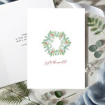 Botanisches Rot-Grün-Wasserfarbenkranz Weihnachten<br><div class="desc">Diese elegante Weihnachtskarte besticht durch einen wunderbar illustrierten botanischen Kranz in Rot und Grün, der in zarten Aquarellen gemalt wurde. Das festliche Blattdesign verleiht Ihren Urlaubsplänen eine zeitlose Touch. Die Wörter "Joy to the World" sind in der modernen Schriftzeichen-Typografie geschrieben und verleihen der Karte ein ausgeklügeltes, aber warmes Gefühl. Ideal...</div>
