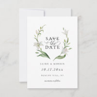 Botanisches Save the Date mit weißer Lunge Foto