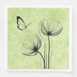 Botanisches Schmetterlingspapier Napkin - Kunst de Serviette
