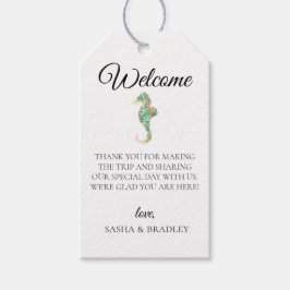 Botanisches Seepferd Hochzeitsnahrung Geschenkanhänger