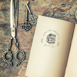 Botanisches Skript für Vintage Individuelle Name-B Permastempel