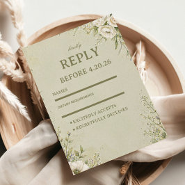 Botanisches Soft Sage RSVP Karte