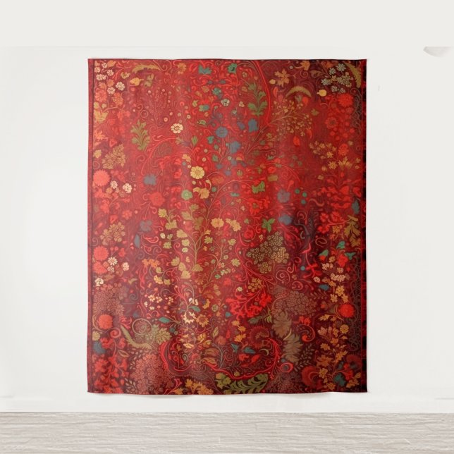 Botanisches Tapisserie - Impressionist Floral on R Wandteppich (Vorderseite)