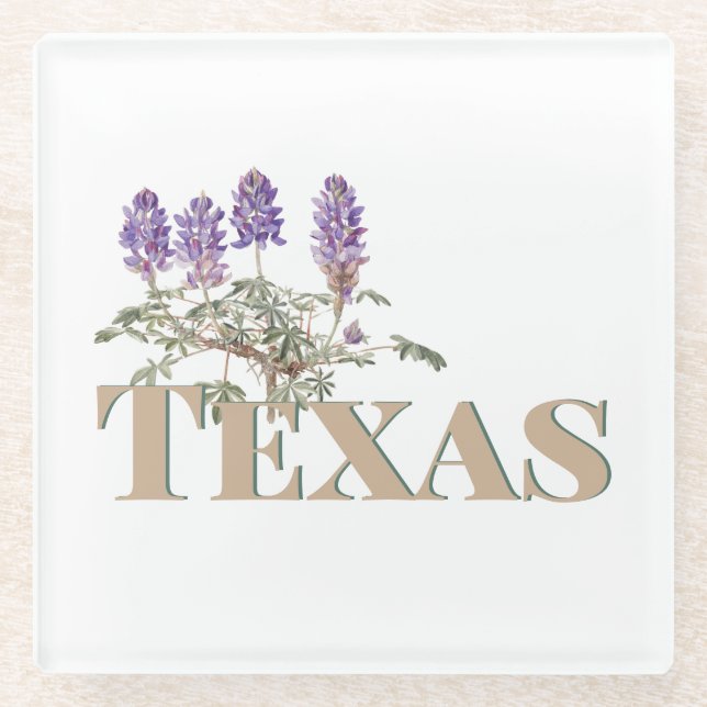 Botanisches Texas Bluebonnet 2 Glasuntersetzer (Vorderseite)