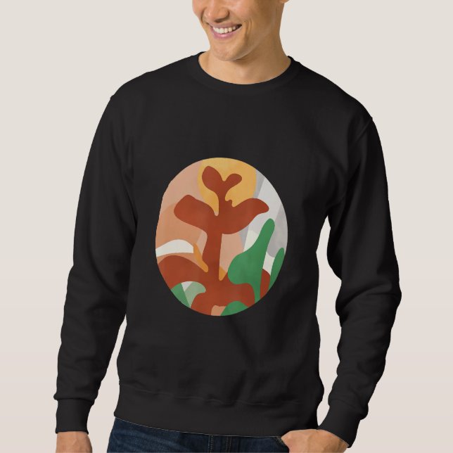Botanisches Thema Abstrakte Kunst Sweatshirt (Vorderseite)