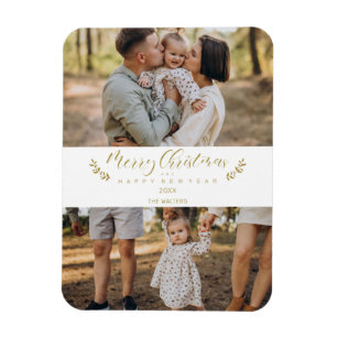 Botanisches Themed Christmas Custom Foto Script Magnet