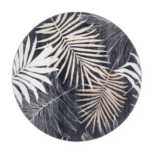Botanisches Tropenblatt: Vintage grafische Darstel Schneidebrett