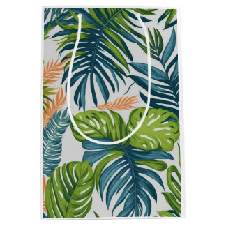Botanisches tropisches Geschenkpapier Mittlere Geschenktüte