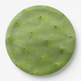 Botanisches tropisches grünes Kaktus-Foto Pappteller