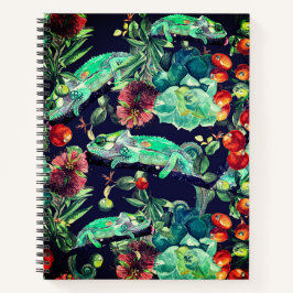 Botanisches und Chameleon Watercolor Art-Notebook Notizbuch