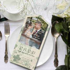 Botanisches Vierblättriges Kleeblatt Green Chartre All In One Einladung