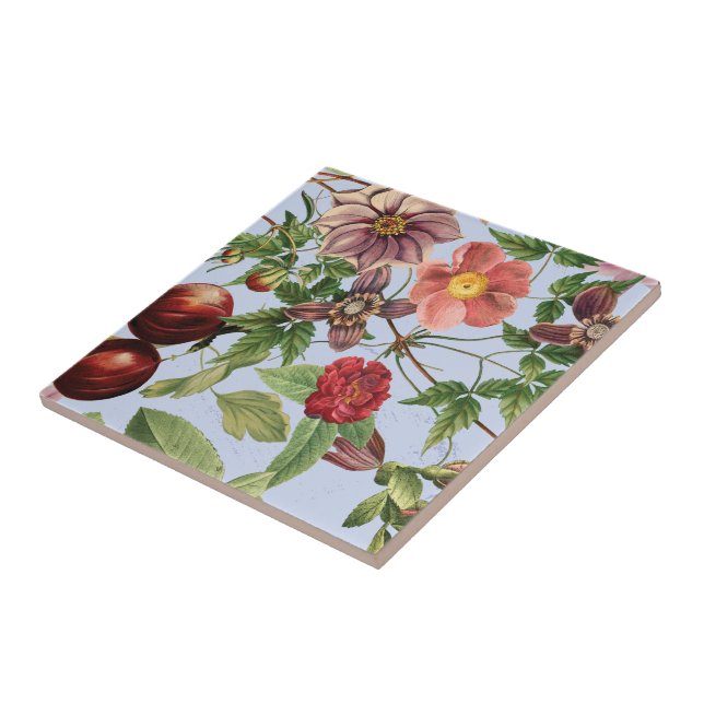 Botanisches Vintage-Design Fliese (Seite)