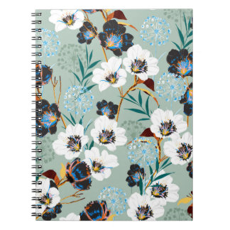 Botanisches Vintages Blumenmuster Notizblock