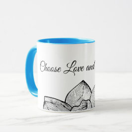Botanisches "Wähle Liebe und Freundlichkeit" Kombi Tasse