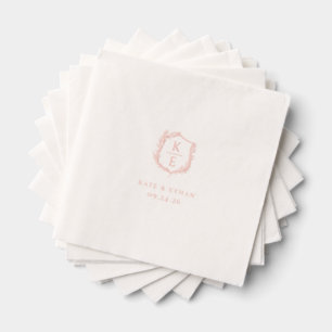 Botanisches Wappen Hochzeitmongramm Servietten Mit Folie