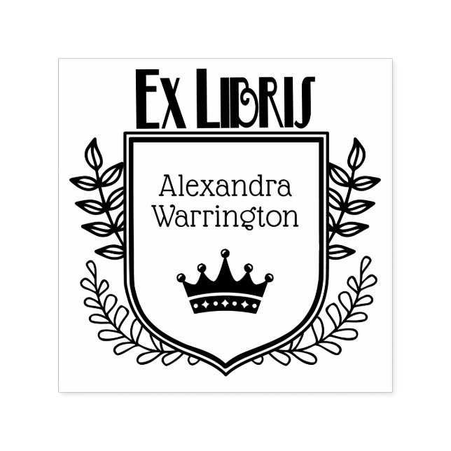 Botanisches Wappen Krone #1 Ex Libris Buchname Permastempel (Design)