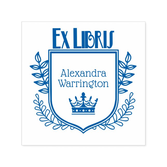 Botanisches Wappen Krone #2 Ex Libris Buchname Permastempel (Design)