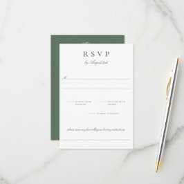 Botanisches Wappen Monogram Sage Wedding RSVP Karte