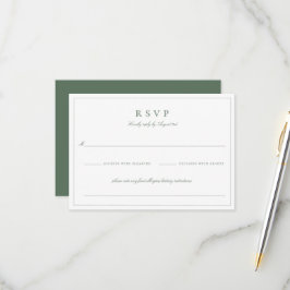 Botanisches Wappen Monogram Sage Wedding RSVP Karte