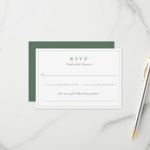 Botanisches Wappen Monogram Sage Wedding RSVP Karte