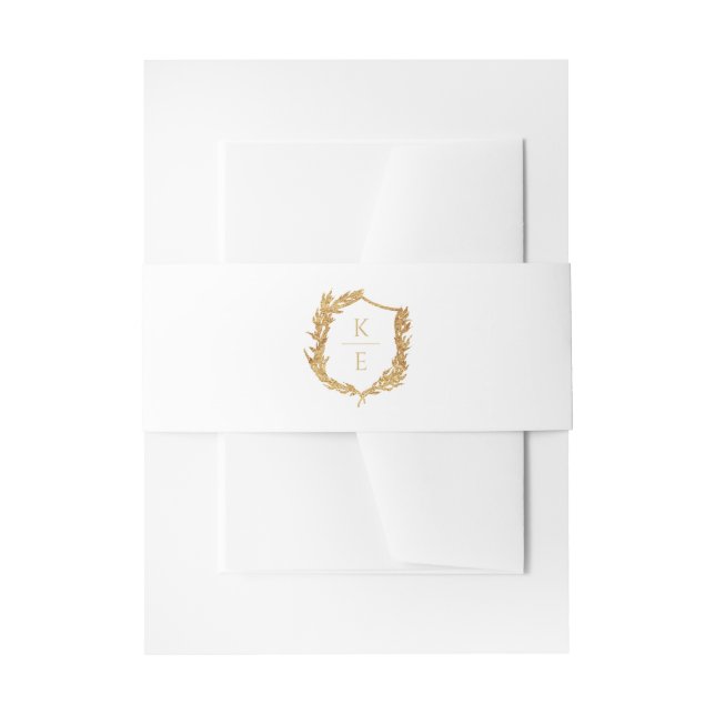Botanisches Wappen Monogram Wedding Einladung Bauc Einladungsbanderole (Vorderseite Beispiel)