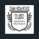 Botanisches Wappen virtuelle Bibliothek Ex Libris  Permastempel<br><div class="desc">Elegantes botanisches Wappen Jugendstil Bibliothek Ex Libris Buchname Briefmarke ==========</div>