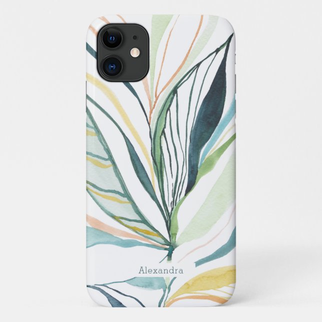 Botanisches Wasserfarben Abstraktes individuelles  Case-Mate iPhone Hülle (Rückseite)