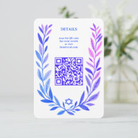 Botanisches Wasserfarben CUSTOM QR Bar Mitzwa