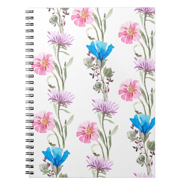 Botanisches Wasserfarbmuster Notizblock (Vorderseite)